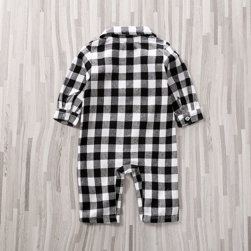 Baby striped plaid onesie