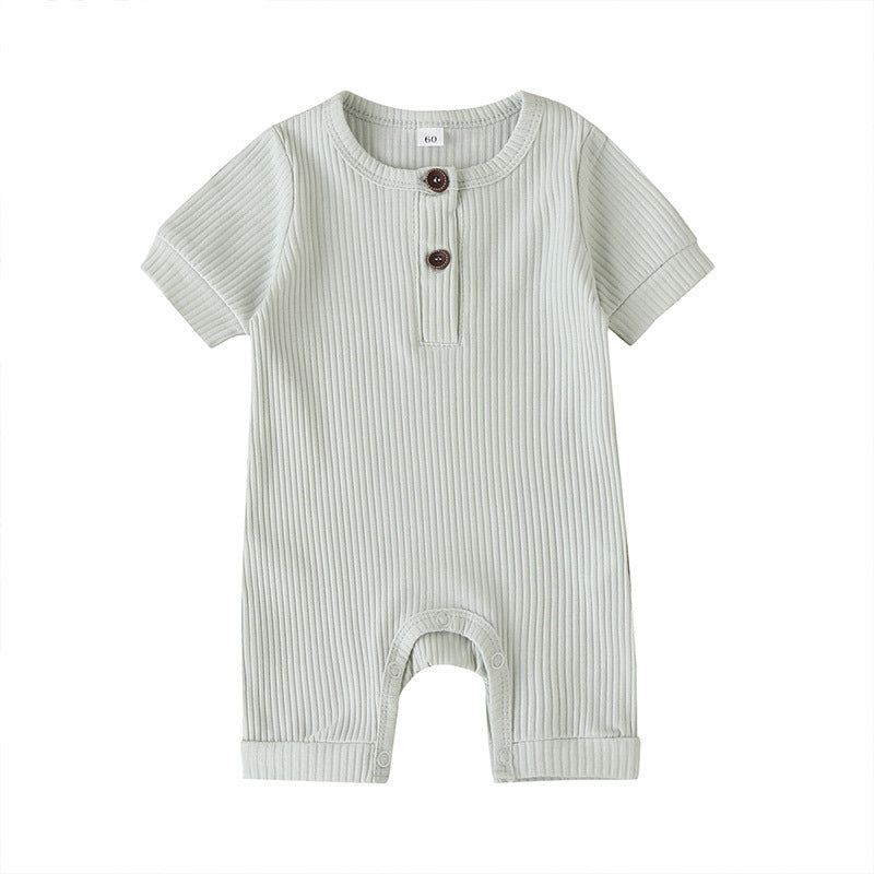 Summer short sleeve baby solid color jumpsuit