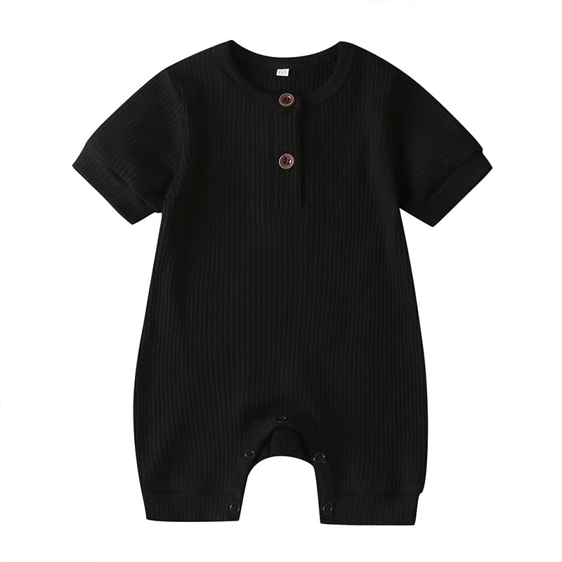 Summer short sleeve baby solid color jumpsuit