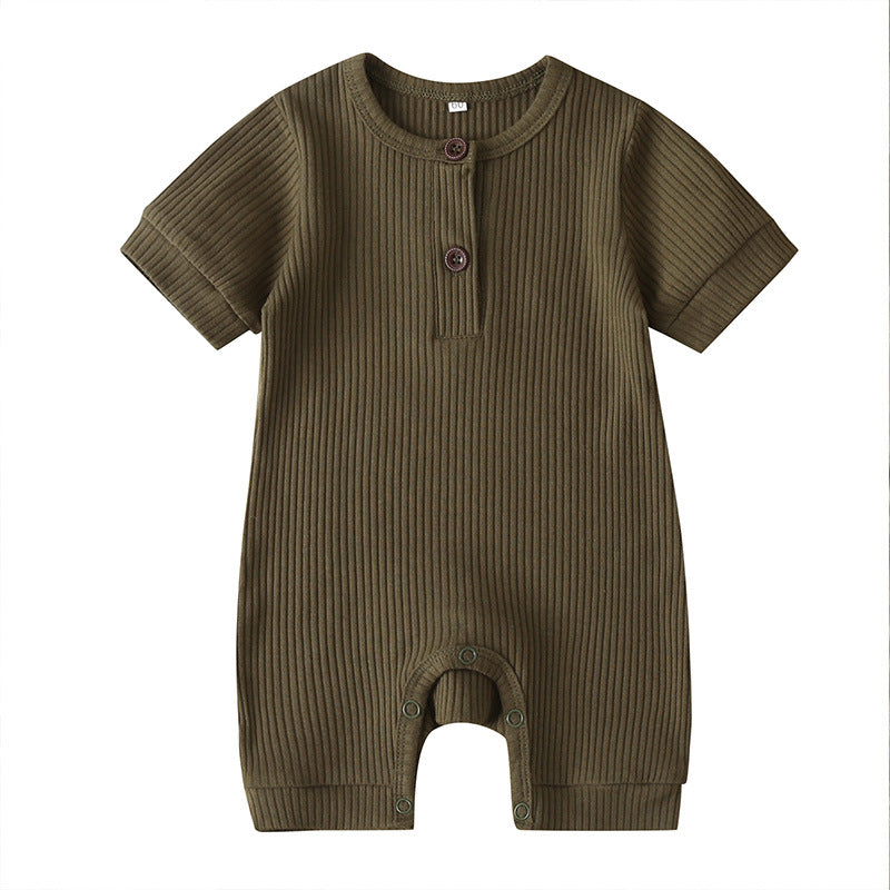 Summer short sleeve baby solid color jumpsuit