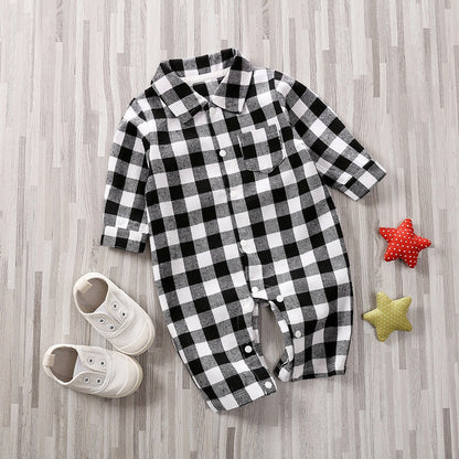 Baby striped plaid onesie