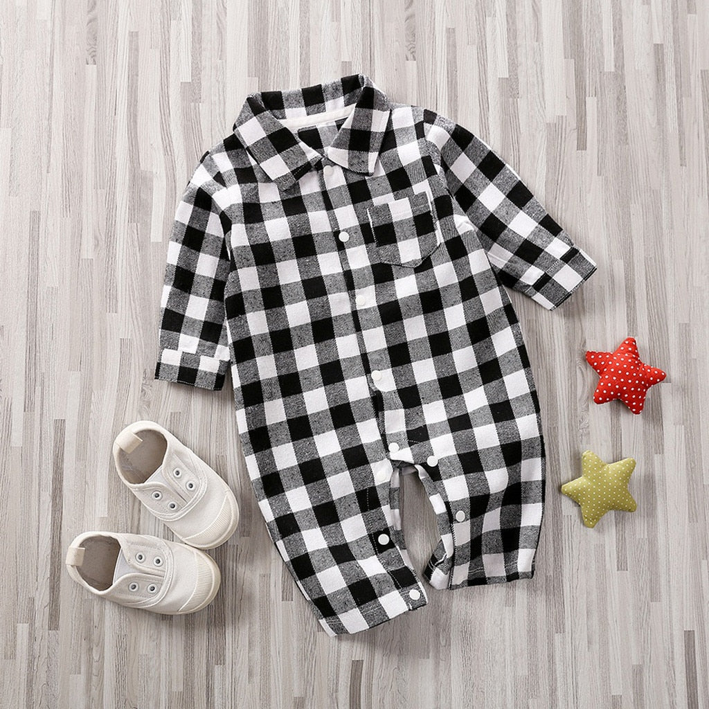 Baby striped plaid onesie